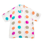 SCHILD Womens Shirt Shirt White Silk Crazy Pattern L