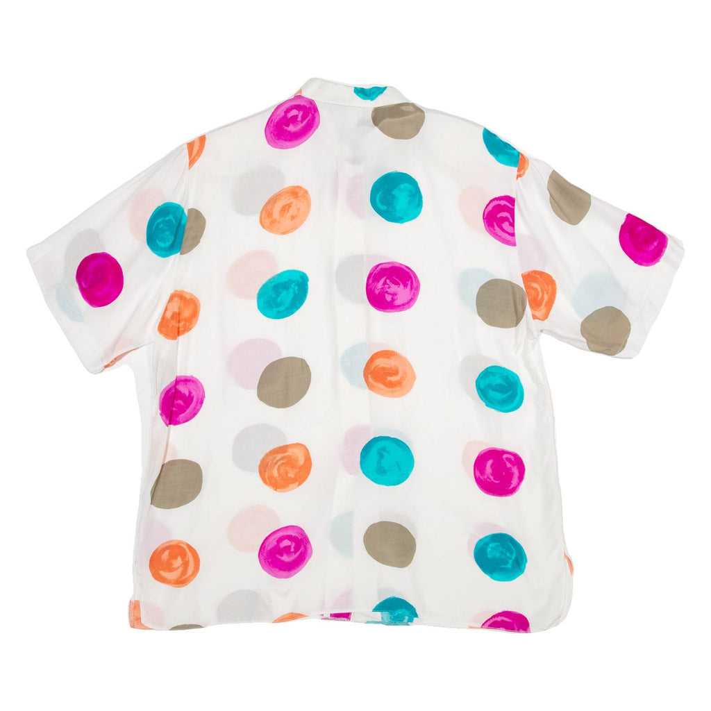 SCHILD Womens Shirt Shirt White Silk Crazy Pattern L