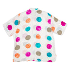 SCHILD Womens Shirt Shirt White Silk Crazy Pattern L