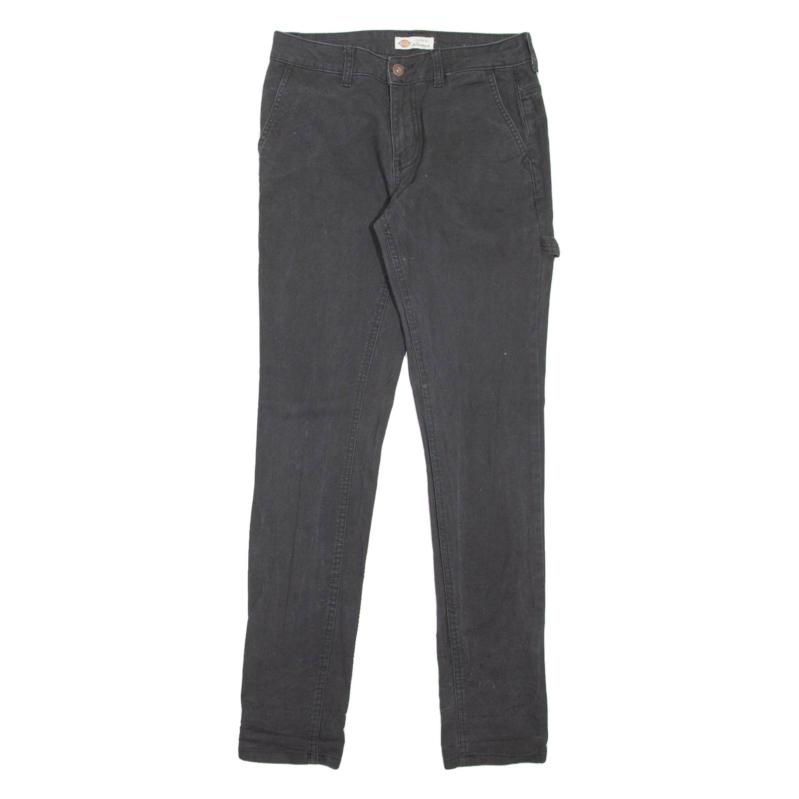 DICKIES Carpenter Workwear Womens Trousers Black Slim Skinny W28 L30