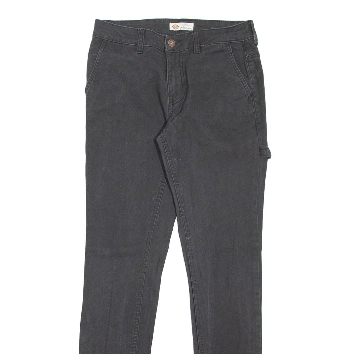DICKIES Carpenter Workwear Womens Trousers Black Slim Skinny W28 L30