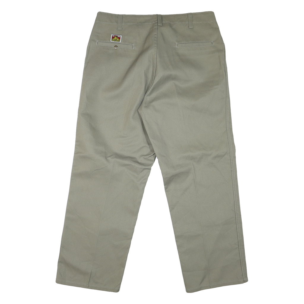 BEN DAVIS Mens Cotton Blend Beige Regular Fit Straight Leg Trousers W40 L30