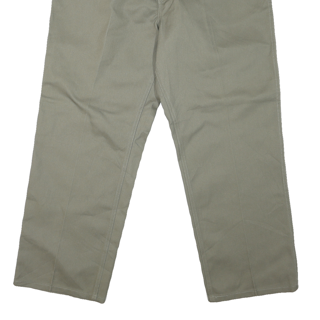 BEN DAVIS Mens Cotton Blend Beige Regular Fit Straight Leg Trousers W40 L30