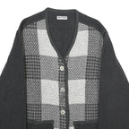 SKYLINE Womens Grey Wool Blend Button Jacket M Check Pattern Casual Outerwear