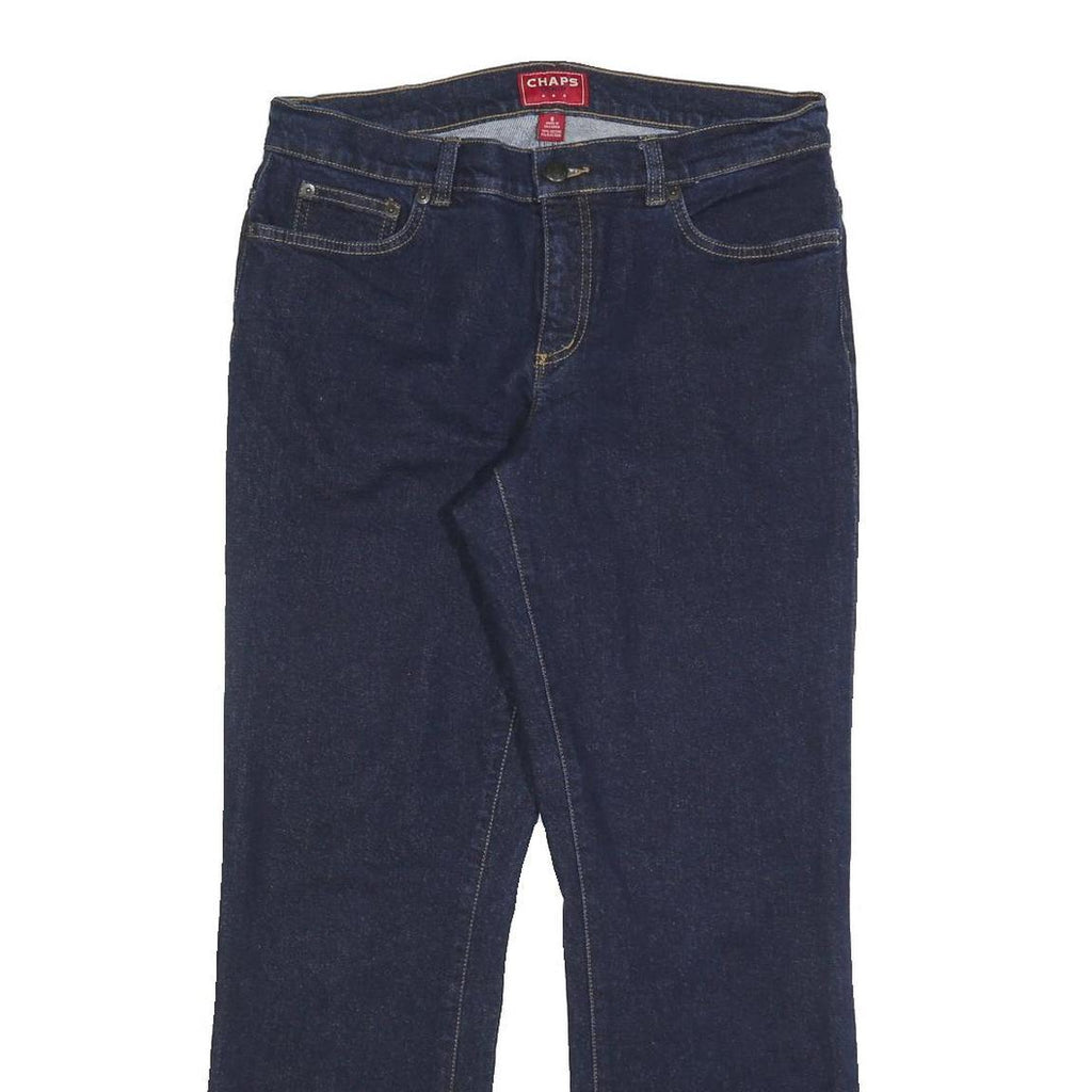 CHAPS Womens Slim Blue Denim Straight Jeans W32 L32 Stylish Comfort Zip Closure