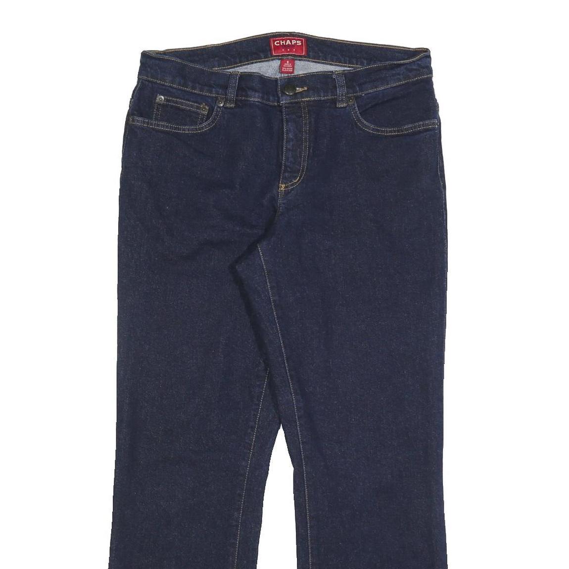 CHAPS Womens Slim Blue Denim Straight Jeans W32 L32 Stylish Comfort Zip Closure
