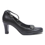 GATTONI Womens Strappy Black Leather Pumps UK 5 Elegant Heels