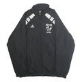 ADIDAS Mens Black Soccer Track Jacket S Polyester Striped Zip Sportswear