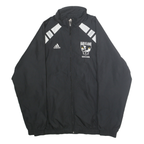 ADIDAS Mens Black Soccer Track Jacket S Polyester Striped Zip Sportswear