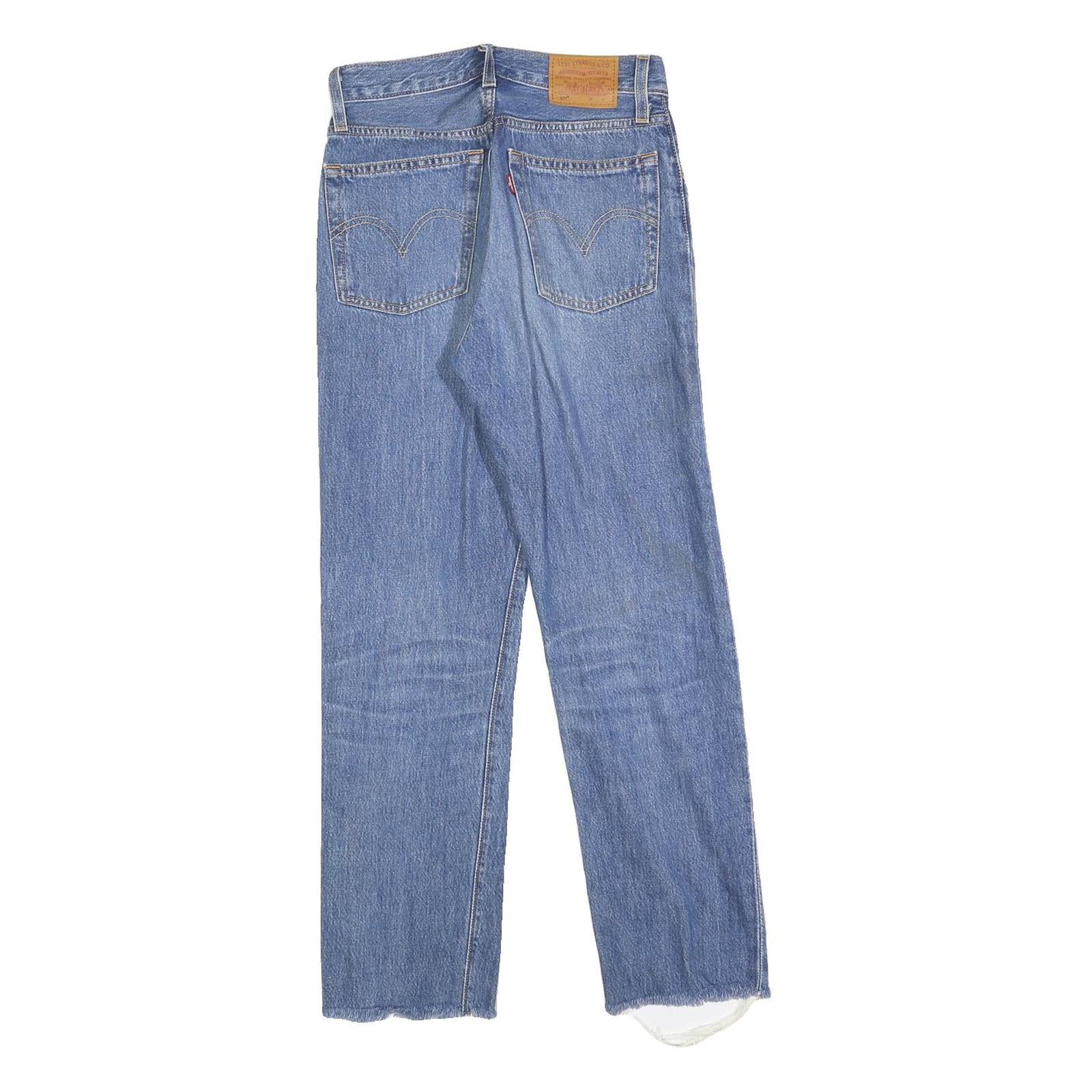 LEVI'S 501 Womens Jeans Blue Regular Straight Denim Medium W24 L26 Classic Fit