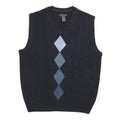 DOCKERS Mens Navy Blue Argyle Pattern V-Neck Basic Knit M Jumper Vest Acrylic