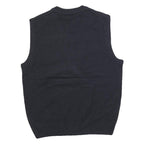 DOCKERS Mens Navy Blue Argyle Pattern V-Neck Basic Knit M Jumper Vest Acrylic