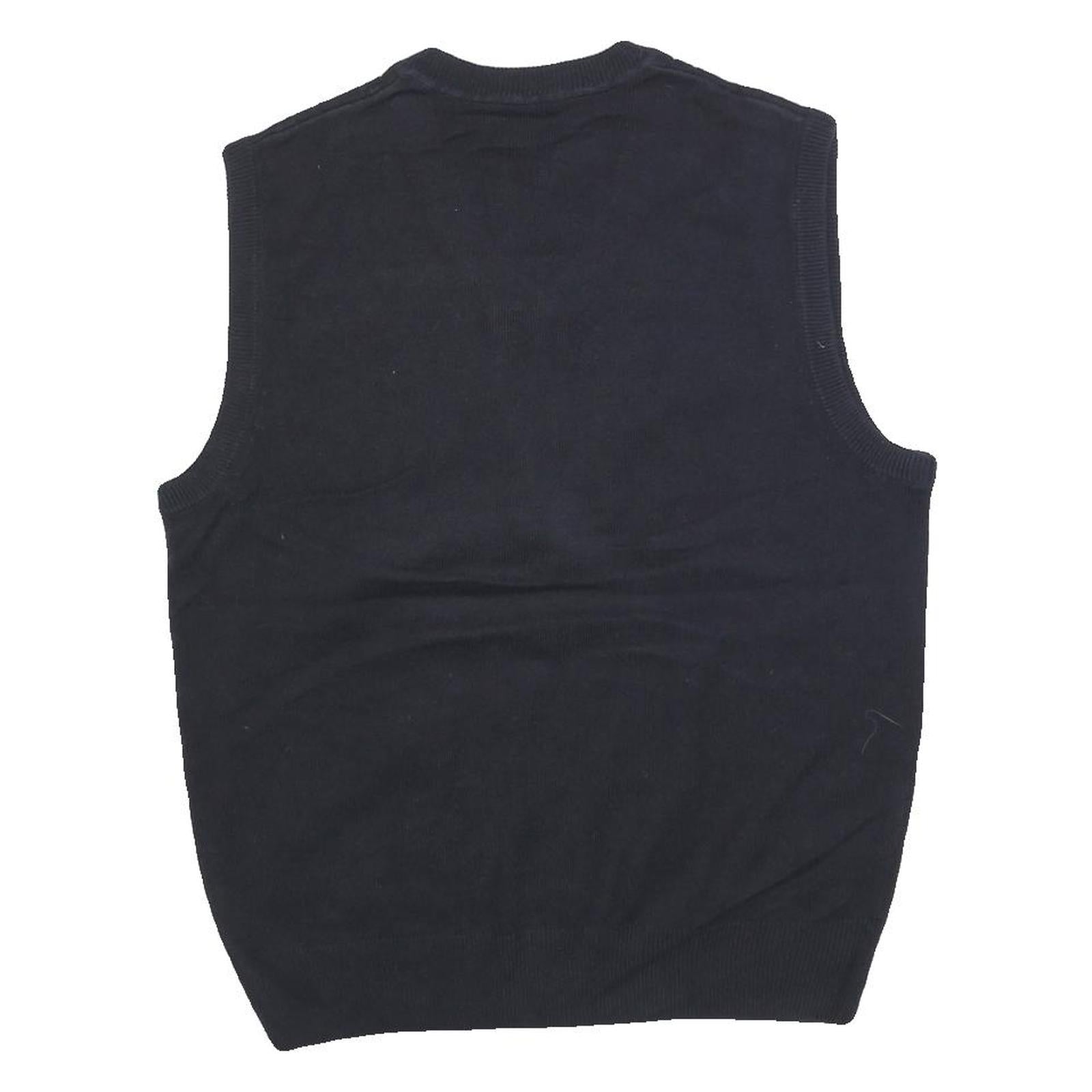 DOCKERS Mens Navy Blue Argyle Pattern V-Neck Basic Knit M Jumper Vest Acrylic
