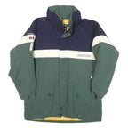 NAUTICA Mens Navy & Green White Stripe S Polyester Blend Zip Jacket Casual