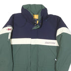 NAUTICA Mens Navy & Green White Stripe S Polyester Blend Zip Jacket Casual