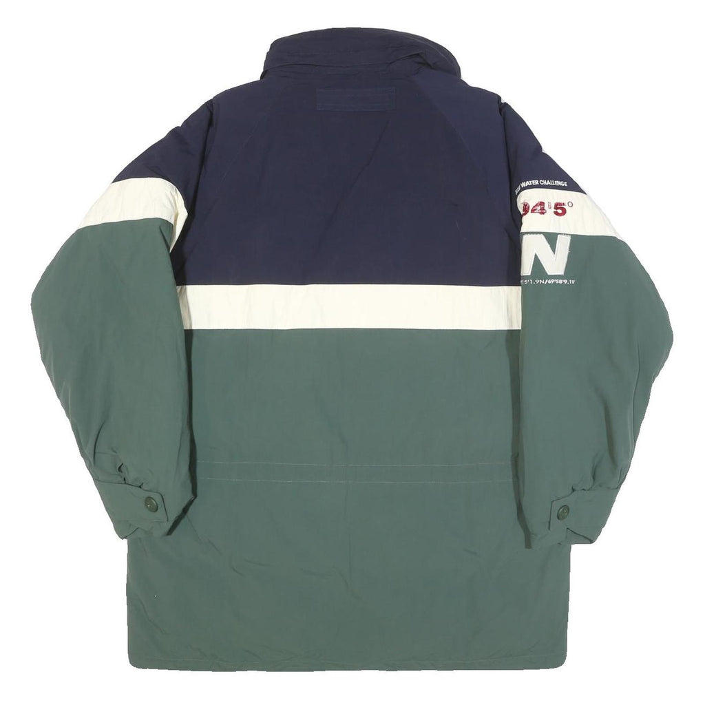 NAUTICA Mens Navy & Green White Stripe S Polyester Blend Zip Jacket Casual