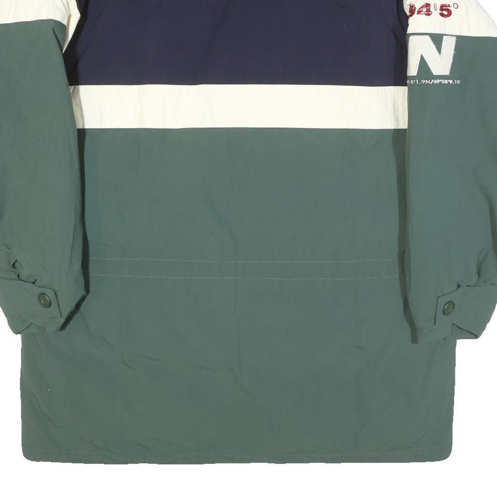 NAUTICA Mens Navy & Green White Stripe S Polyester Blend Zip Jacket Casual