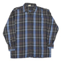 Mens Black & Blue Cotton Plaid Shirt XL Long Sleeve Casual Button Shirt
