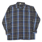 Mens Black & Blue Cotton Plaid Shirt XL Long Sleeve Casual Button Shirt