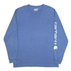 CARHARTT Mens Blue Graphic Long Sleeve Crew Neck T-Shirt L Cotton Blend