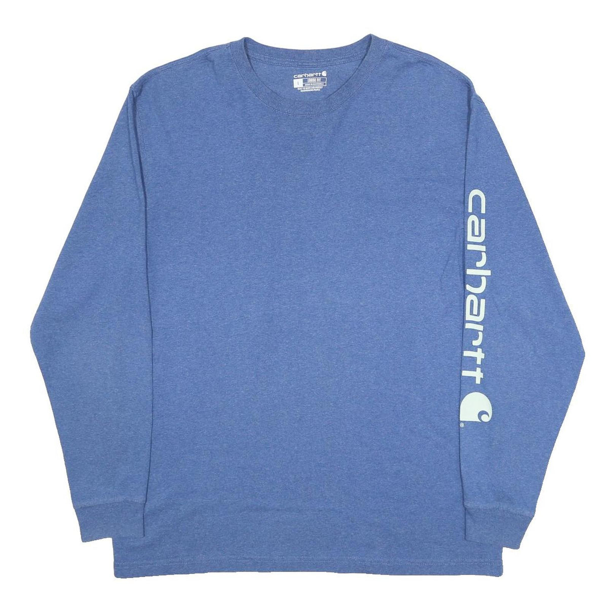 CARHARTT Mens Blue Graphic Long Sleeve Crew Neck T-Shirt L Cotton Blend