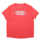 NIKE Pinwheel Mens Red Bank Of America Chicago Marathon T-Shirt XL Short Sleeve