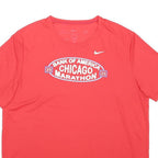 NIKE Pinwheel Mens Red Bank Of America Chicago Marathon T-Shirt XL Short Sleeve