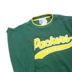 STARTER Mens Green & Yellow Packers Football Crew Neck L Cotton Blend Pullover