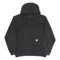 CARHARTT Mens Black Hoodie L Logo Sleeve Print Cotton Blend Pullover
