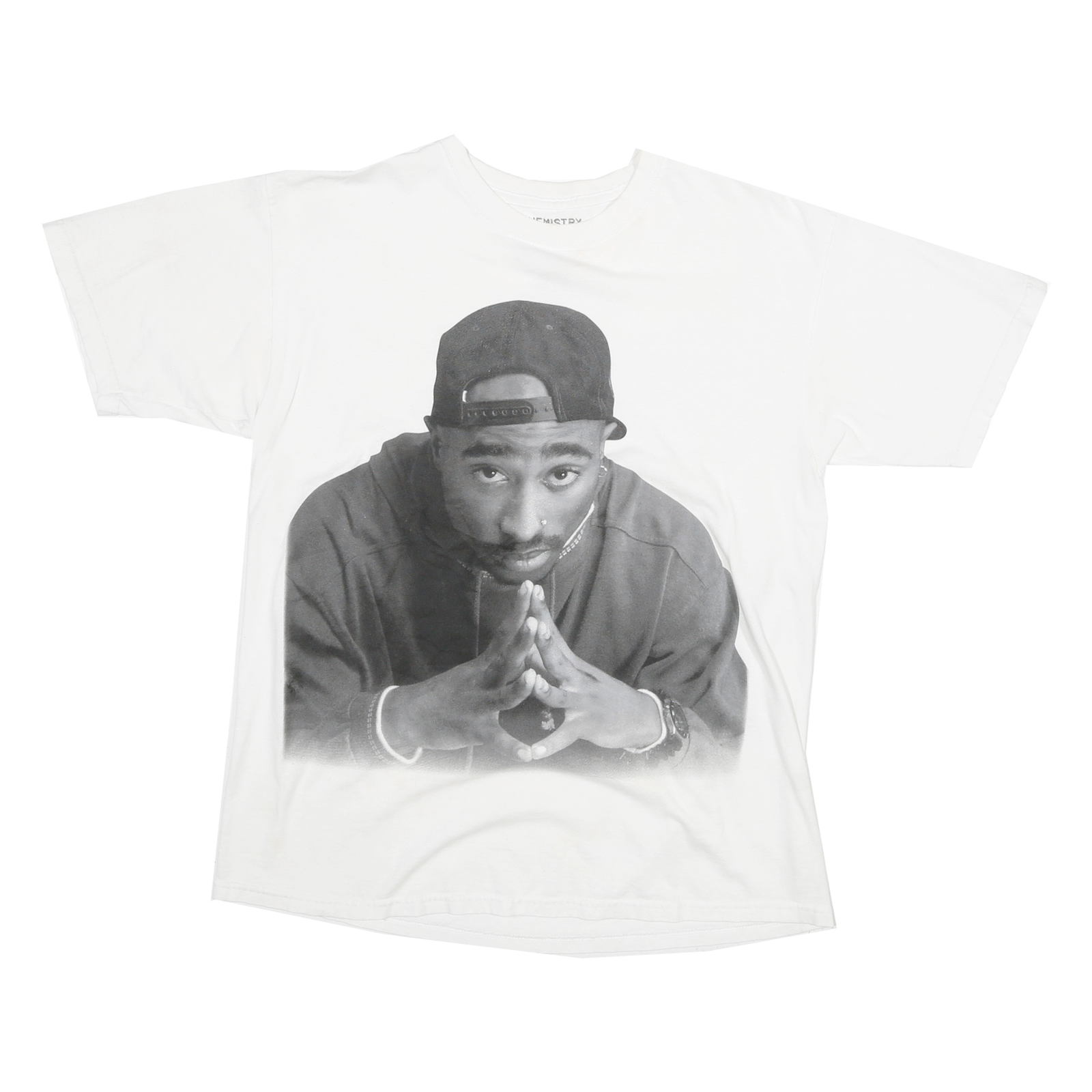 CHEMISTRY Mens White Graphic T-Shirt L Short Sleeve Crew Neck Cotton Print