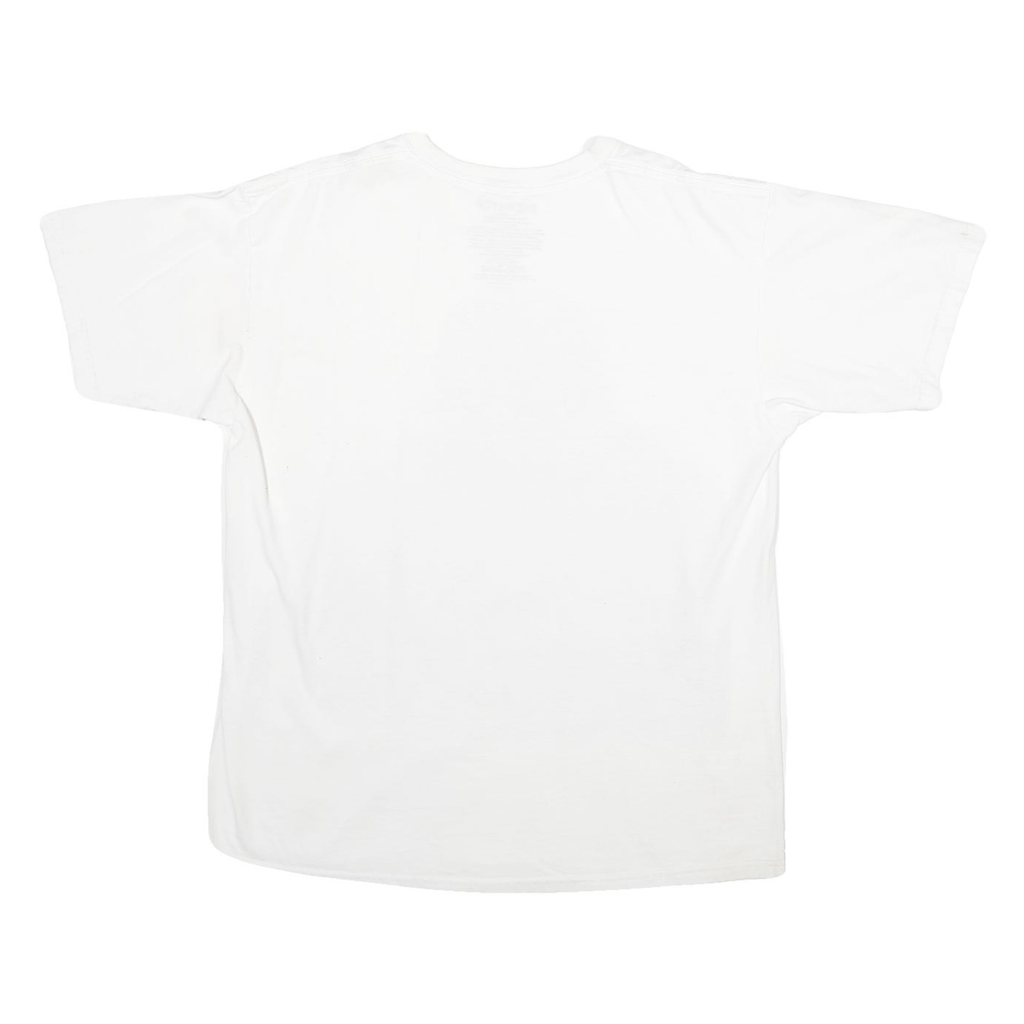 CHEMISTRY Mens White Graphic T-Shirt L Short Sleeve Crew Neck Cotton Print