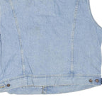 LEE Mens Blue Denim Sleeveless Button Jacket XL Cotton Blend BMG Music Logo