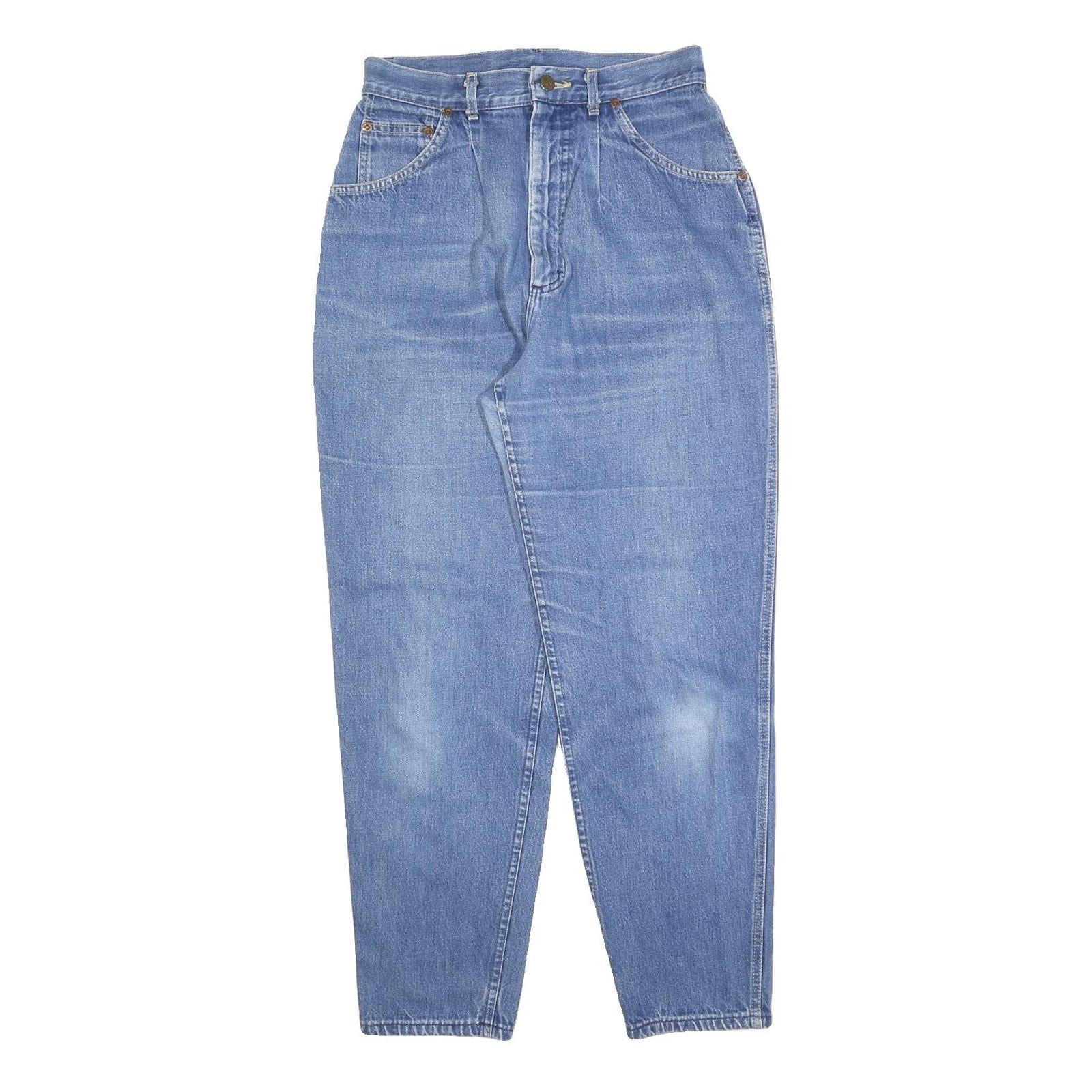 LEE Womens Blue Relaxed Straight Denim Medium W26 L29 Zip Jeans