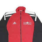 ADIDAS Mens Red & Black Track Jacket L Polyester Blend Zip Plain Casual