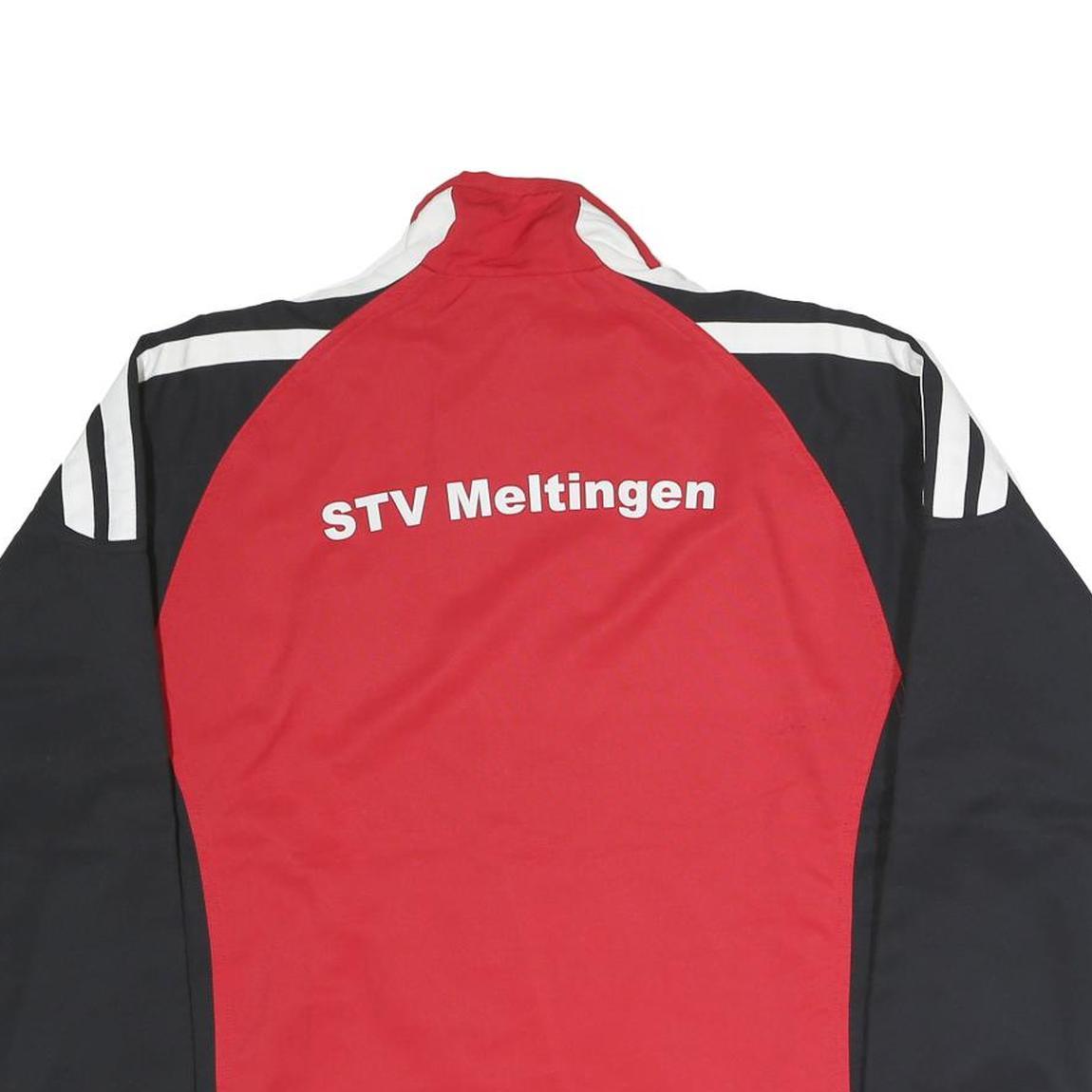 ADIDAS Mens Red & Black Track Jacket L Polyester Blend Zip Plain Casual