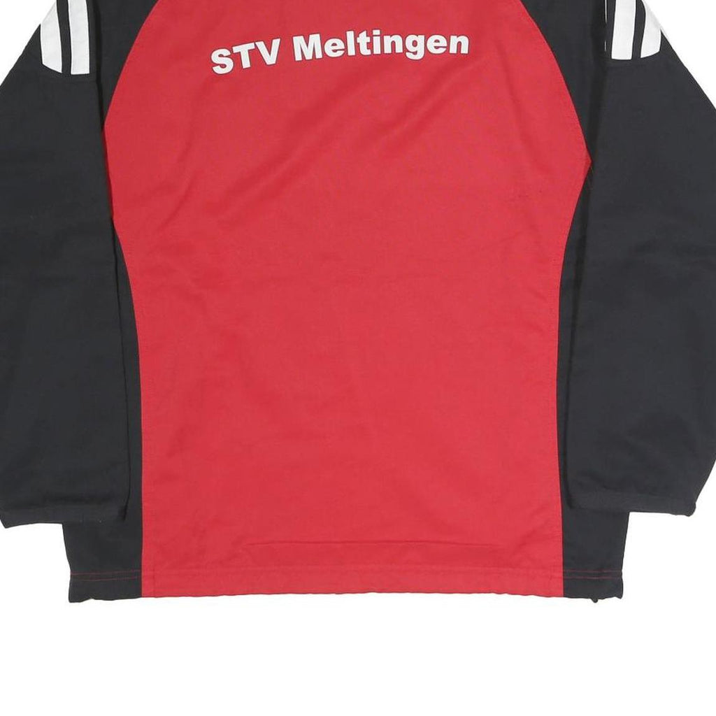 ADIDAS Mens Red & Black Track Jacket L Polyester Blend Zip Plain Casual