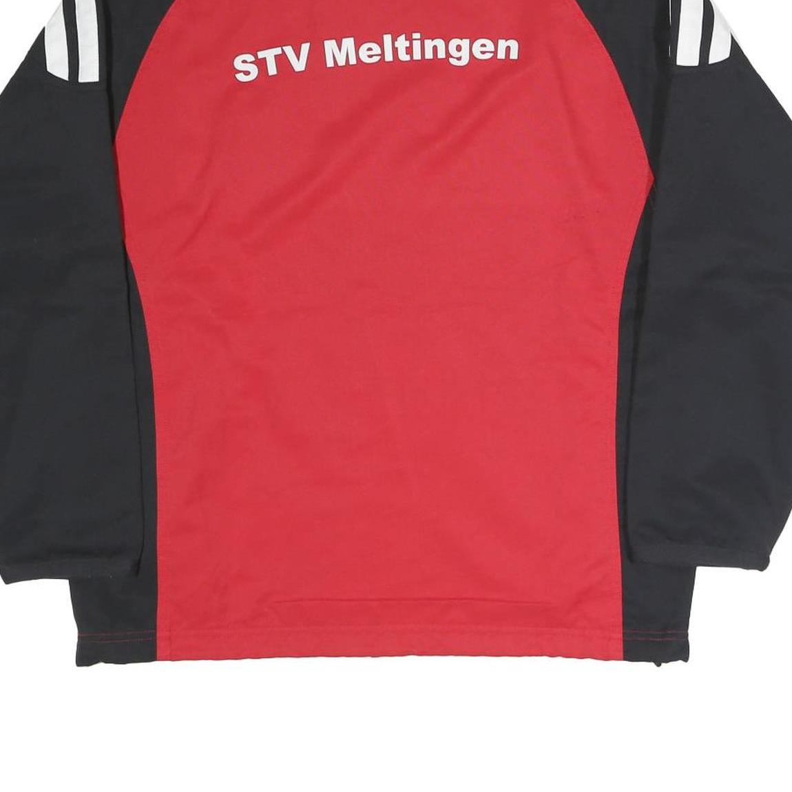 ADIDAS Mens Red & Black Track Jacket L Polyester Blend Zip Plain Casual