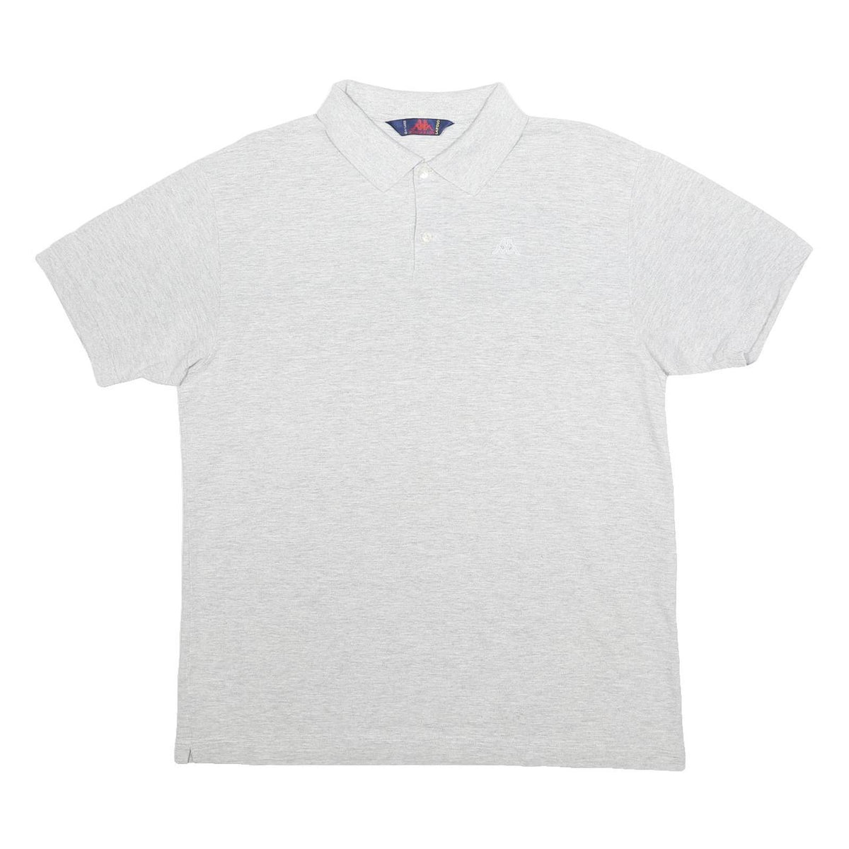KAPPA Mens Grey Short Sleeve Plain Polo Shirt XL Cotton Casual Basic
