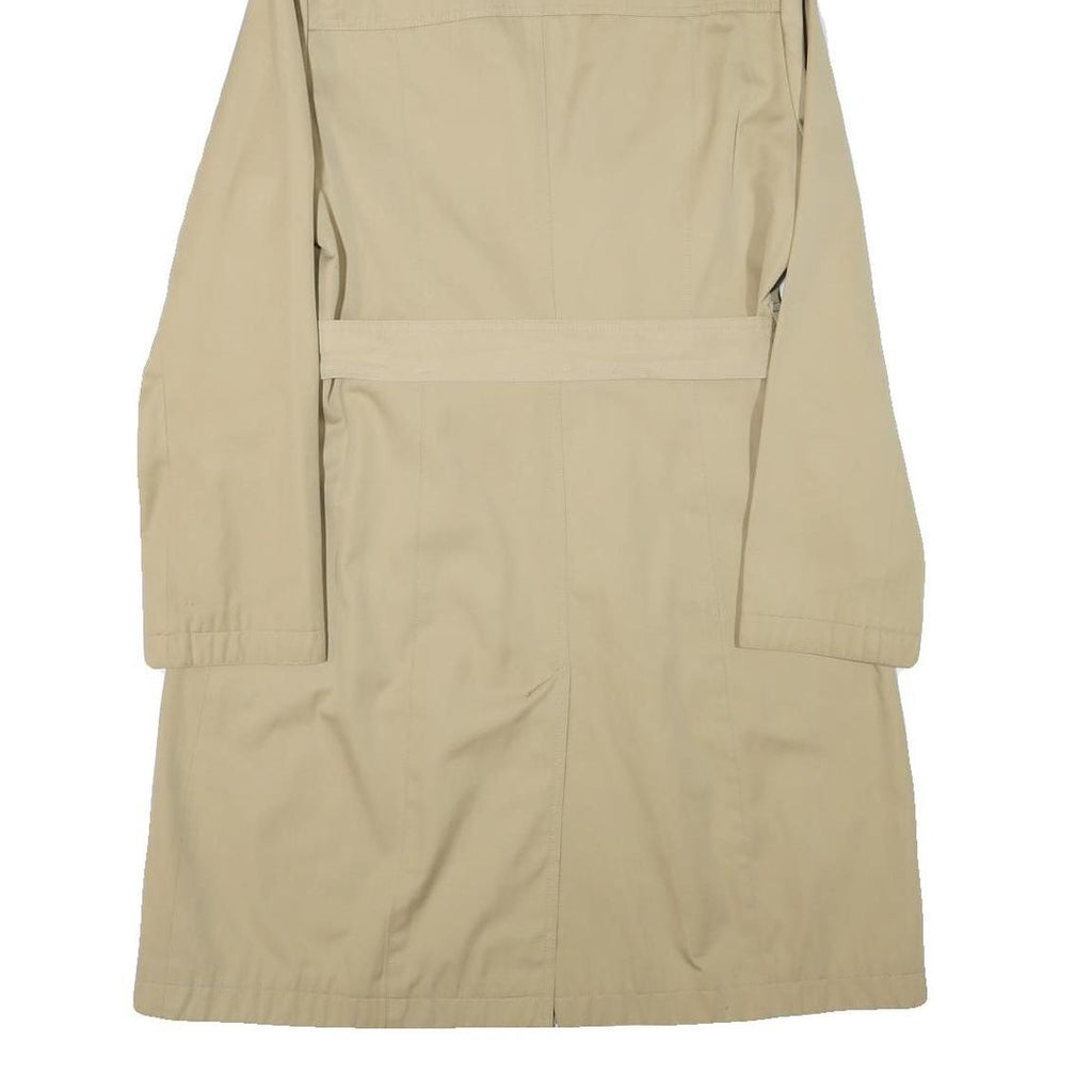 MICHAEL KORS Womens Beige Button Jacket M Polyester Blend Hooded Classic Trench