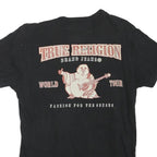 TRUE RELIGION Womens Black Graphic T-Shirt S Short Sleeve Crew Neck Brand Jeans