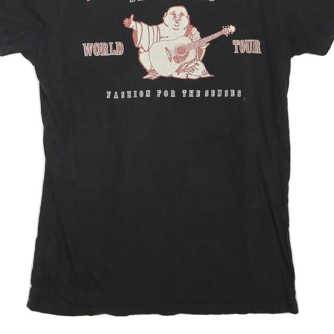 TRUE RELIGION Womens Black Graphic T-Shirt S Short Sleeve Crew Neck Brand Jeans