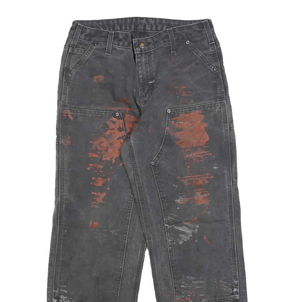 CARHARTT Womens Cotton Blend Black Relaxed Straight Trousers W28 L28 Durable