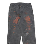 CARHARTT Womens Cotton Blend Black Relaxed Straight Trousers W28 L28 Durable