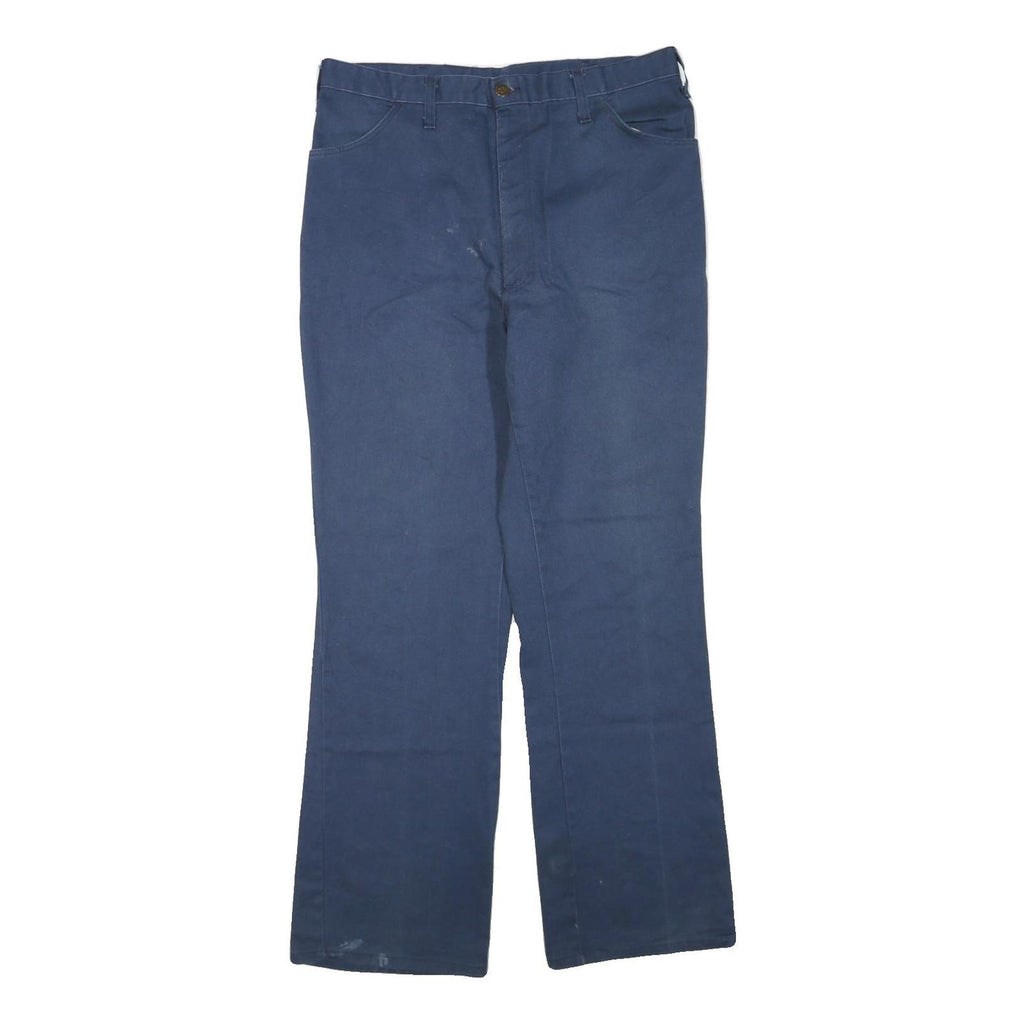 DICKIES Womens Cotton Blend Navy Regular Fit Straight Leg Trousers W34 L31