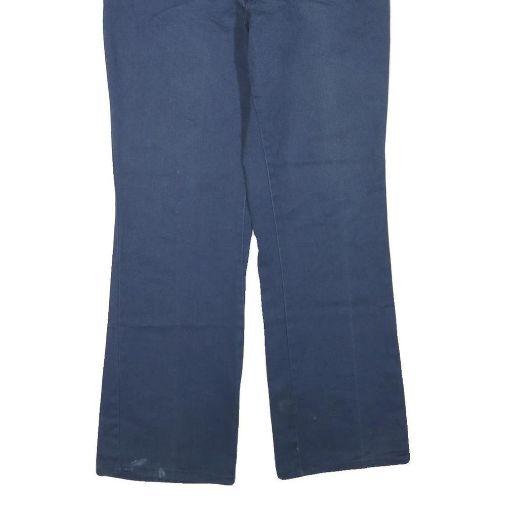 DICKIES Womens Cotton Blend Navy Regular Fit Straight Leg Trousers W34 L31