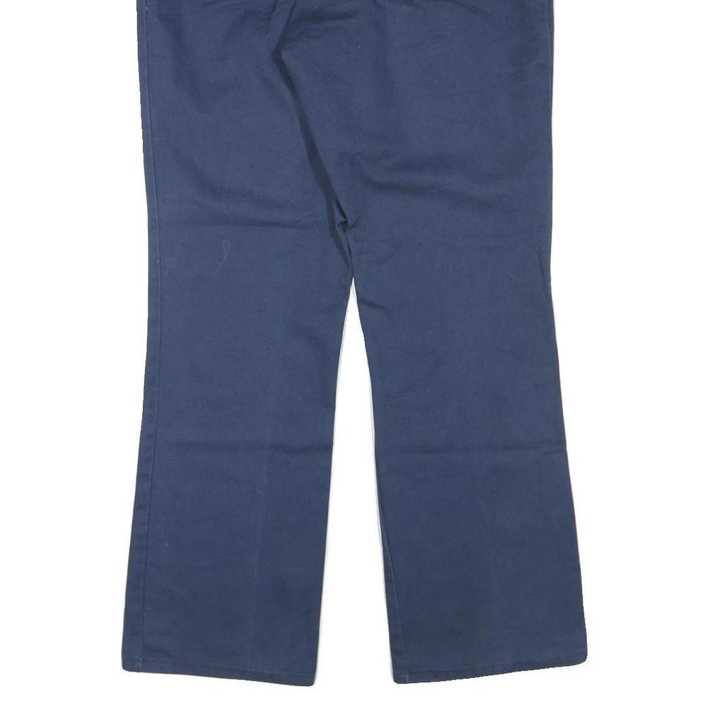 DICKIES Womens Cotton Blend Navy Regular Fit Straight Leg Trousers W34 L31