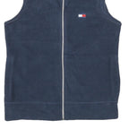 TOMMY HILFIGER Mens Navy Blue Sleeveless Jacket S Polyester Plain Zip Casual