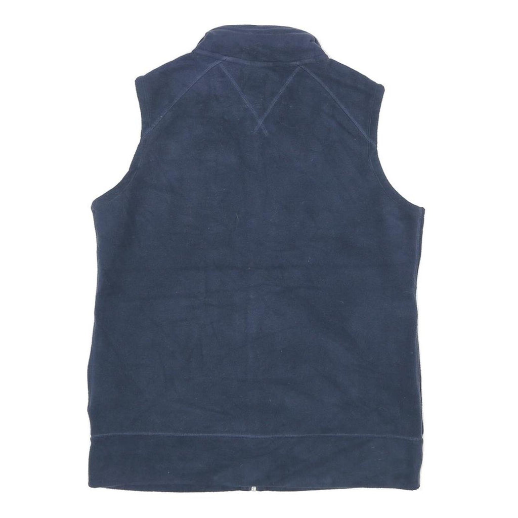 TOMMY HILFIGER Mens Navy Blue Sleeveless Jacket S Polyester Plain Zip Casual