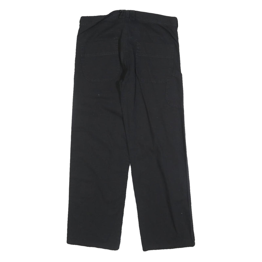 EXPLORE Womens Cotton Blend Black Relaxed Straight Trousers W33 L30 Casual Wear