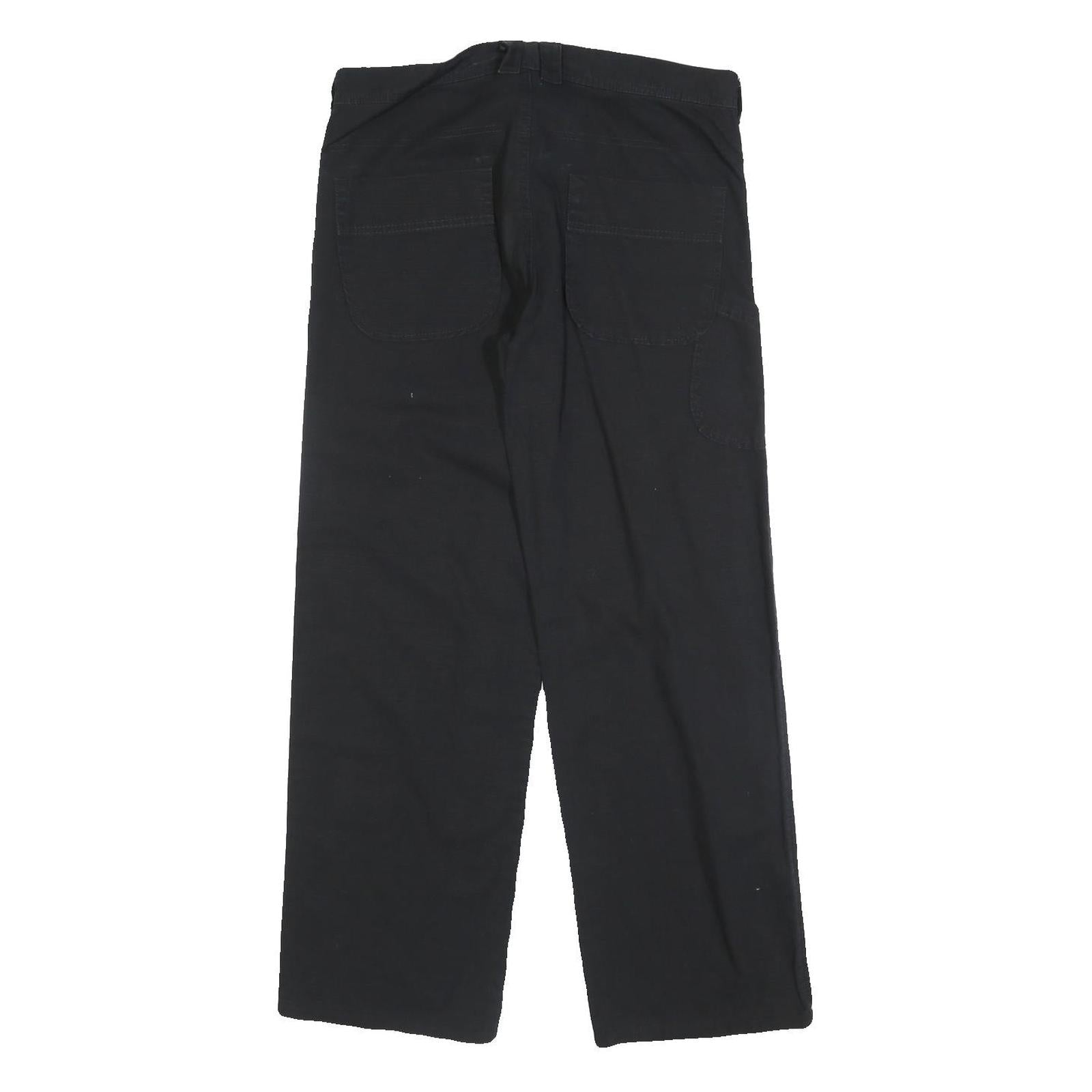 EXPLORE Womens Cotton Blend Black Relaxed Straight Trousers W33 L30 Casual Wear